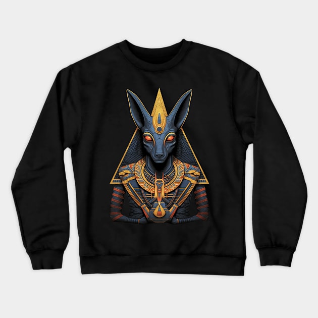 Anubis, the Egyptian God of the Dead Crewneck Sweatshirt by Kawaii Cuties